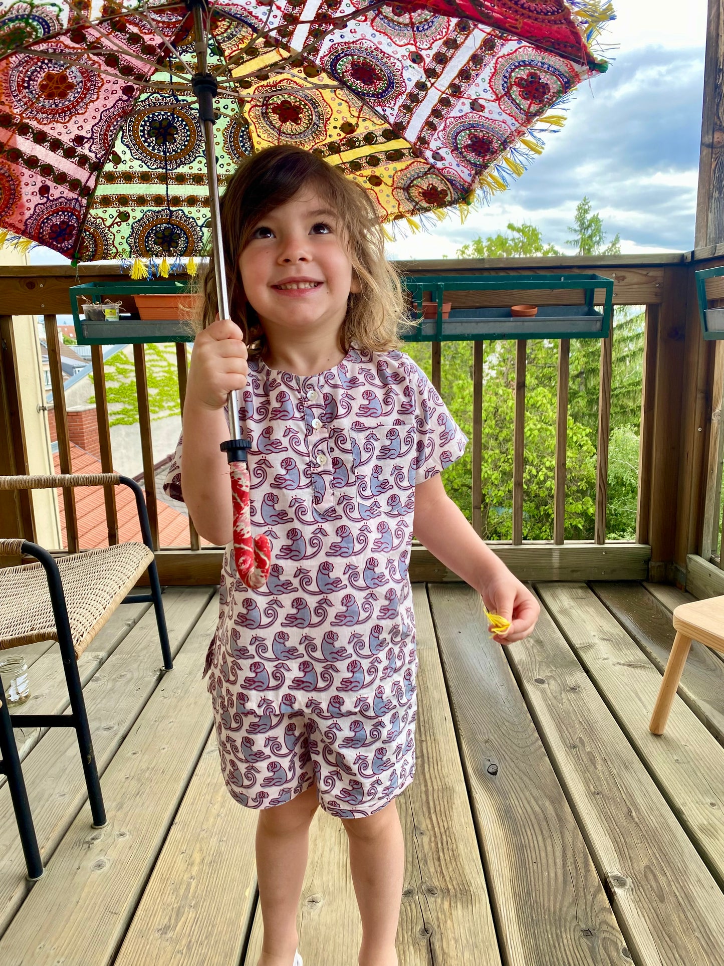 Kids Pajamas - Grey Monkey