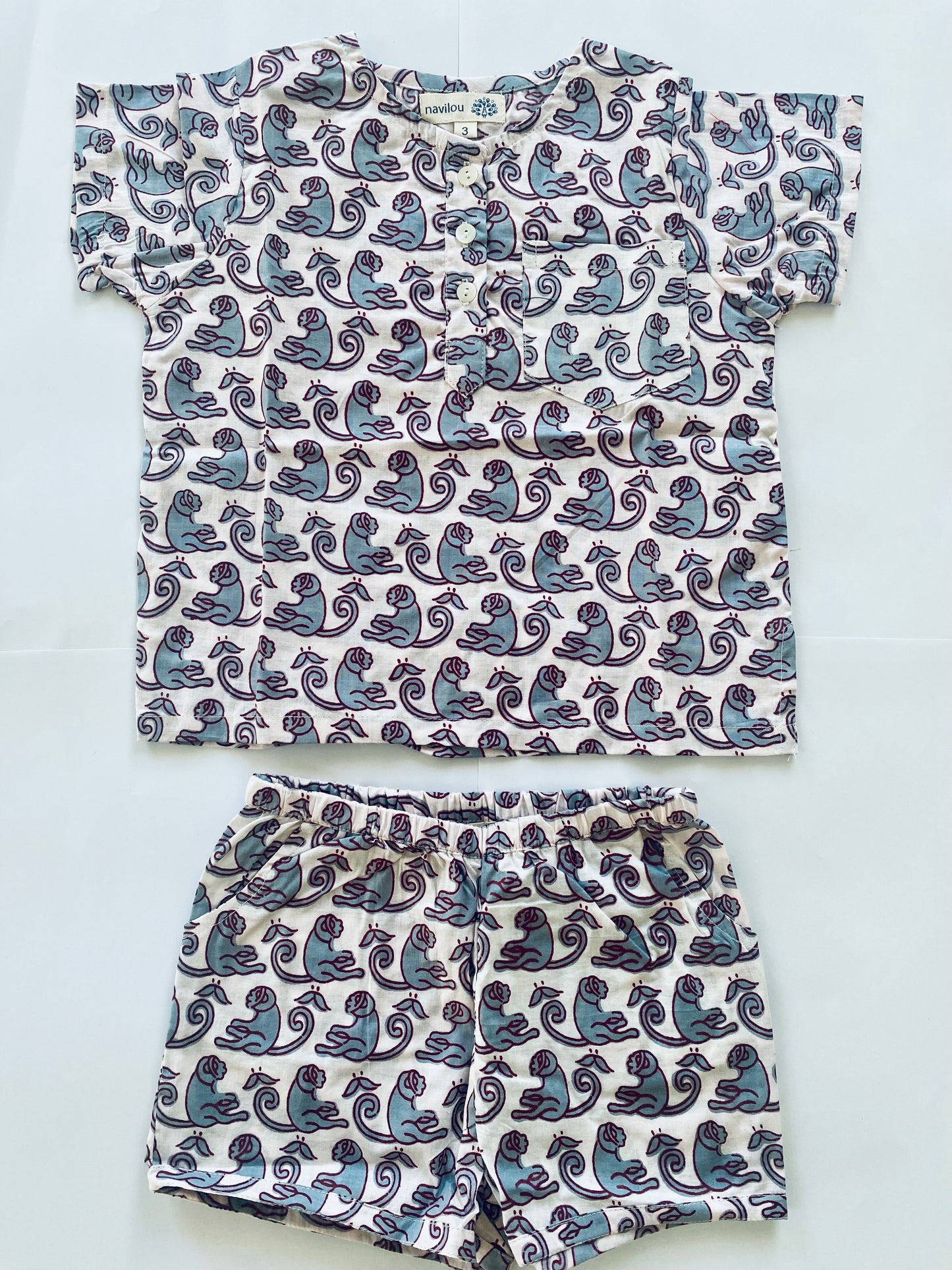 Kids Pajamas - Grey Monkey