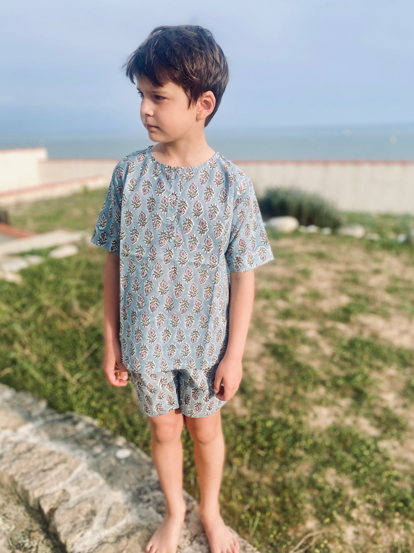 F. Kids Pajamas - Grey Flowers