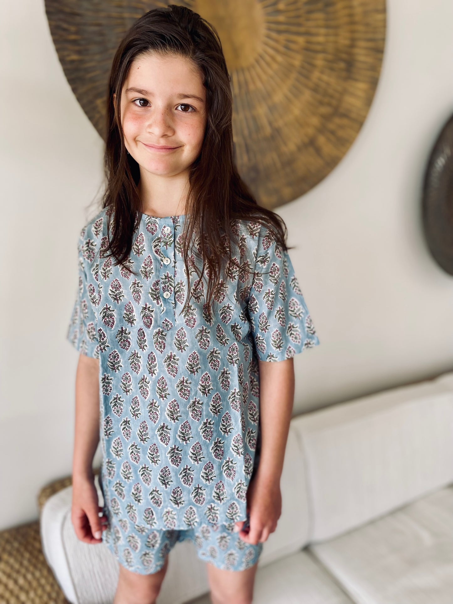 F. Kids Pajamas - Grey Flowers